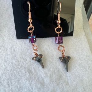 Handmade shark tooth earrings